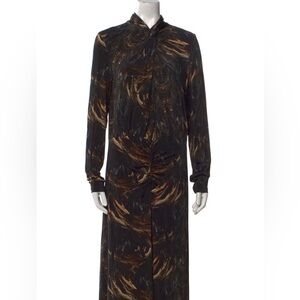 All Saints Black and Brown Long Sleeve Dress